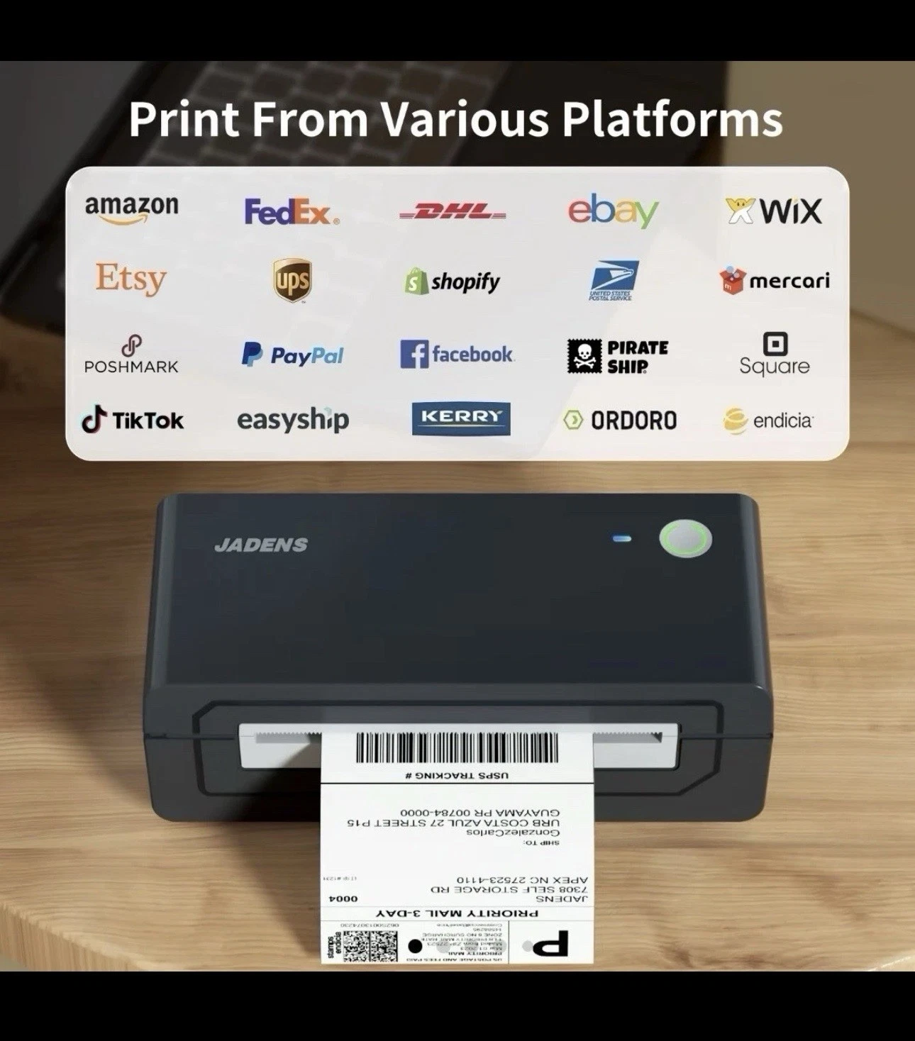 Shipping-platform label examples