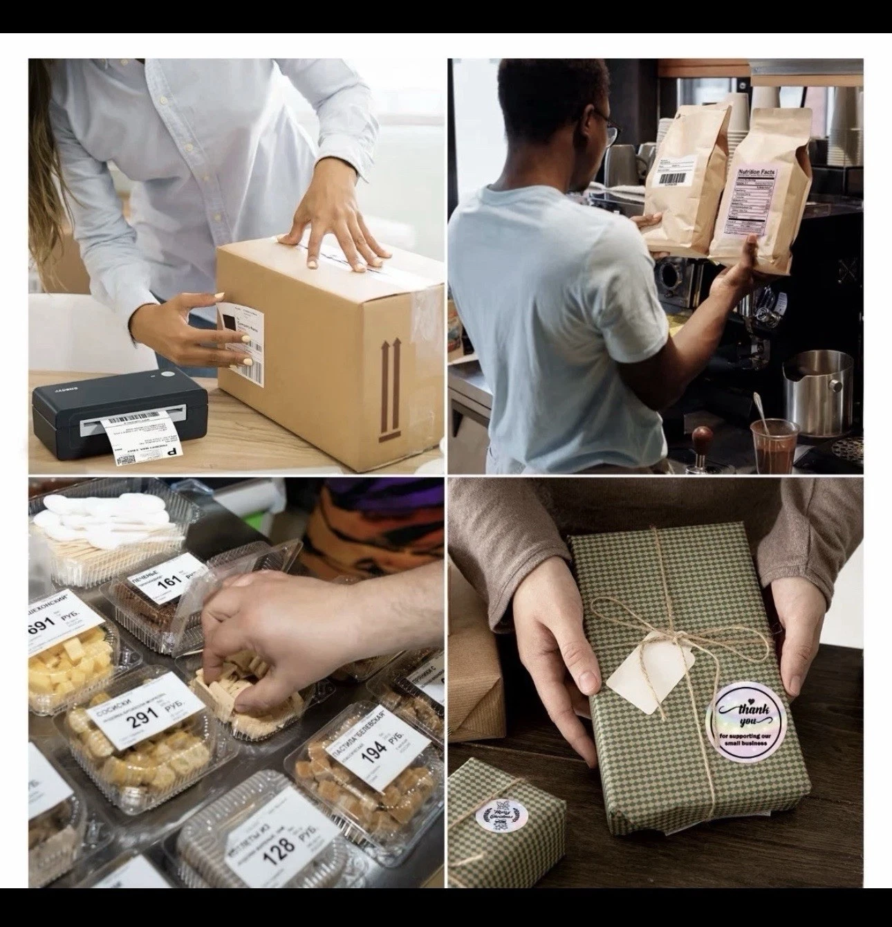 Examples of packing and labelling uses